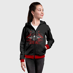 Толстовка на молнии детская Avenged Sevenfold: Fly Skull, цвет: 3D-красный — фото 2