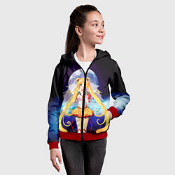 Толстовка на молнии детская Сейлор Мун, цвет: 3D-красный — фото 2