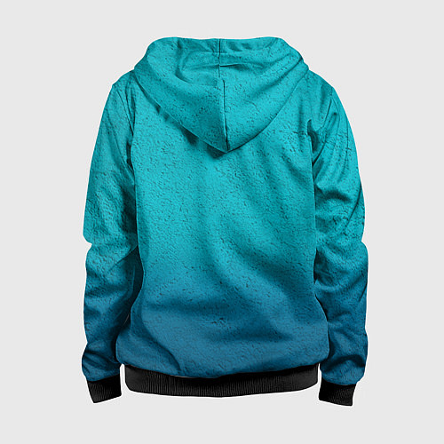 Детская толстовка на молнии Флаг Казахстана / 3D-Черный – фото 2