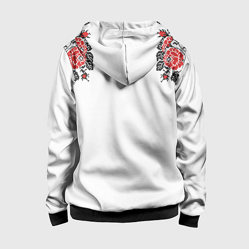 Детская толстовка на молнии Вышивка 28 / 3D-Черный – фото 2