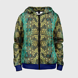 Толстовка на молнии детская Крокодил, цвет: 3D-синий