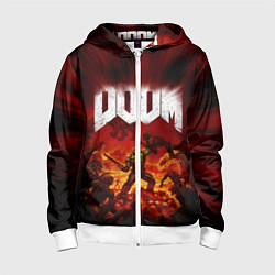 Толстовка на молнии детская DOOM: 2016, цвет: 3D-белый
