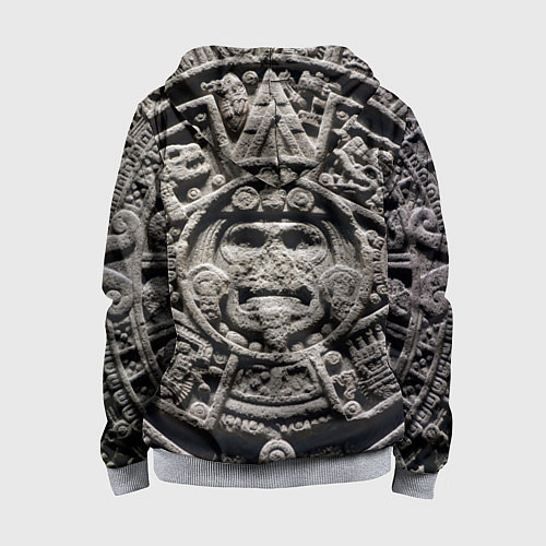 Детская толстовка на молнии Календарь ацтеков / 3D-Меланж – фото 2