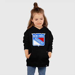 Толстовка детская хлопковая New York Rangers, цвет: черный — фото 2