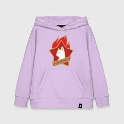 Толстовка детская хлопковая Всегда Котов к труду и обороне, цвет: лаванда