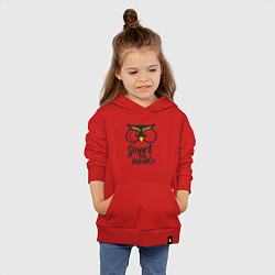 Толстовка детская хлопковая Owl: Smart and humble, цвет: красный — фото 2