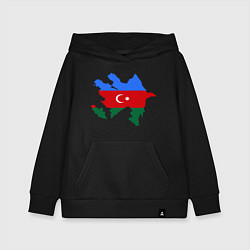 Толстовка детская хлопковая Azerbaijan map, цвет: черный