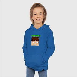 Толстовка детская хлопковая Огромная голова Стива - Minecraft, цвет: синий — фото 2