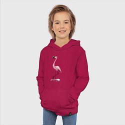 Толстовка детская хлопковая Гордый фламинго, цвет: маджента — фото 2