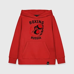Толстовка детская хлопковая Boxing Russia Forever, цвет: красный