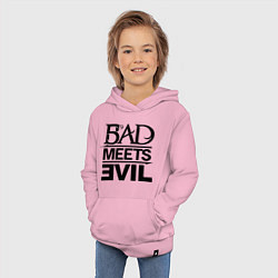 Толстовка детская хлопковая Bad Meets Evil, цвет: светло-розовый — фото 2