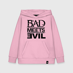 Толстовка детская хлопковая Bad Meets Evil, цвет: светло-розовый