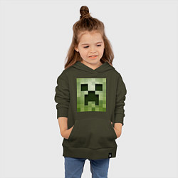 Толстовка детская хлопковая Мinecraft creeper, цвет: хаки — фото 2