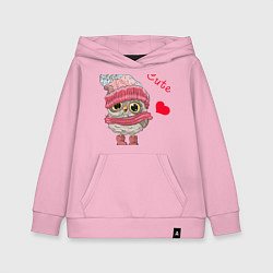 Толстовка детская хлопковая Cute Owl, цвет: светло-розовый