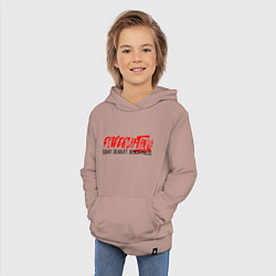 Толстовка детская хлопковая Powerlifting its deadlift, squat, bench press, цвет: пыльно-розовый — фото 2