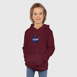 Толстовка детская хлопковая NASA: Cosmic Logo, цвет: меланж-бордовый — фото 2