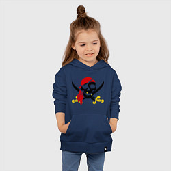 Толстовка детская хлопковая Пиратская футболка, цвет: тёмно-синий — фото 2