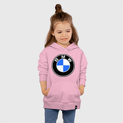 Толстовка детская хлопковая Logo BMW, цвет: светло-розовый — фото 2