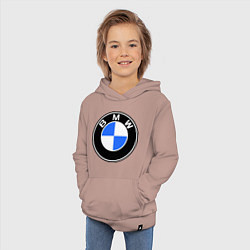 Толстовка детская хлопковая Logo BMW, цвет: пыльно-розовый — фото 2