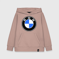 Толстовка детская хлопковая Logo BMW, цвет: пыльно-розовый