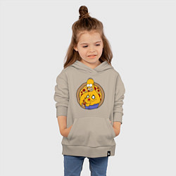 Толстовка детская хлопковая Гомер и пицца, цвет: миндальный — фото 2