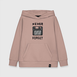 Толстовка детская хлопковая Never Forget, цвет: пыльно-розовый
