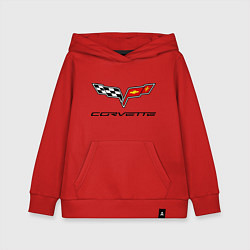 Толстовка детская хлопковая Chevrolet corvette, цвет: красный