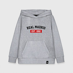 Толстовка детская хлопковая FC Real Madrid Est. 1902, цвет: меланж