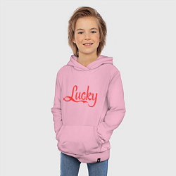 Толстовка детская хлопковая Lucky logo, цвет: светло-розовый — фото 2