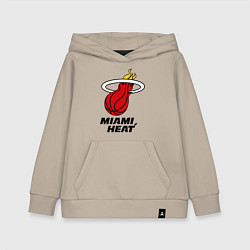 Толстовка детская хлопковая Miami Heat-logo, цвет: миндальный