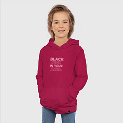 Толстовка детская хлопковая Black Pink in youe area, цвет: маджента — фото 2