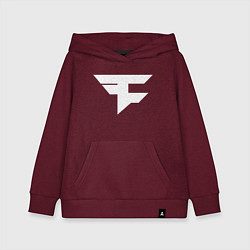 Толстовка детская хлопковая FAZE Symbol, цвет: меланж-бордовый