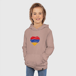 Толстовка детская хлопковая Сердце Армении, цвет: пыльно-розовый — фото 2