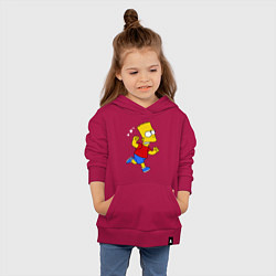 Толстовка детская хлопковая Барт: бой без правил, цвет: маджента — фото 2