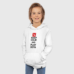 Толстовка детская хлопковая Keep Calm & Play Dota, цвет: белый — фото 2