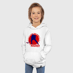 Толстовка детская хлопковая I love this Hockey, цвет: белый — фото 2