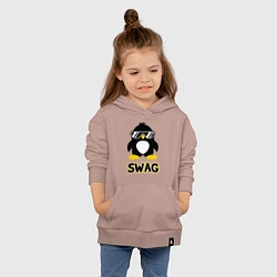 Толстовка детская хлопковая SWAG Penguin, цвет: пыльно-розовый — фото 2