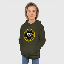 Толстовка детская хлопковая FBI Departament, цвет: хаки — фото 2