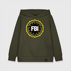 Толстовка детская хлопковая FBI Departament, цвет: хаки
