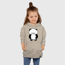 Толстовка детская хлопковая Грусть панды, цвет: миндальный — фото 2