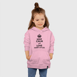 Толстовка детская хлопковая Keep Calm & Love Harry Styles, цвет: светло-розовый — фото 2