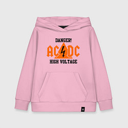 Толстовка детская хлопковая AC/DC: High Voltage, цвет: светло-розовый