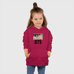 Толстовка детская хлопковая BTS: Boys Faces, цвет: маджента — фото 2