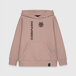 Толстовка детская хлопковая DISTURBED, цвет: пыльно-розовый