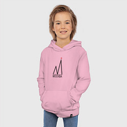 Толстовка детская хлопковая Москва-чёрный логотип-2, цвет: светло-розовый — фото 2