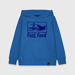 Толстовка детская хлопковая Shark fast food, цвет: синий