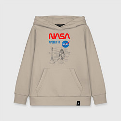 Толстовка детская хлопковая Nasa Apollo 11, цвет: миндальный