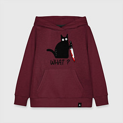 Толстовка детская хлопковая What cat, цвет: меланж-бордовый