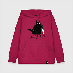Толстовка детская хлопковая What cat, цвет: маджента