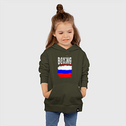 Толстовка детская хлопковая Бокс Россия, цвет: хаки — фото 2